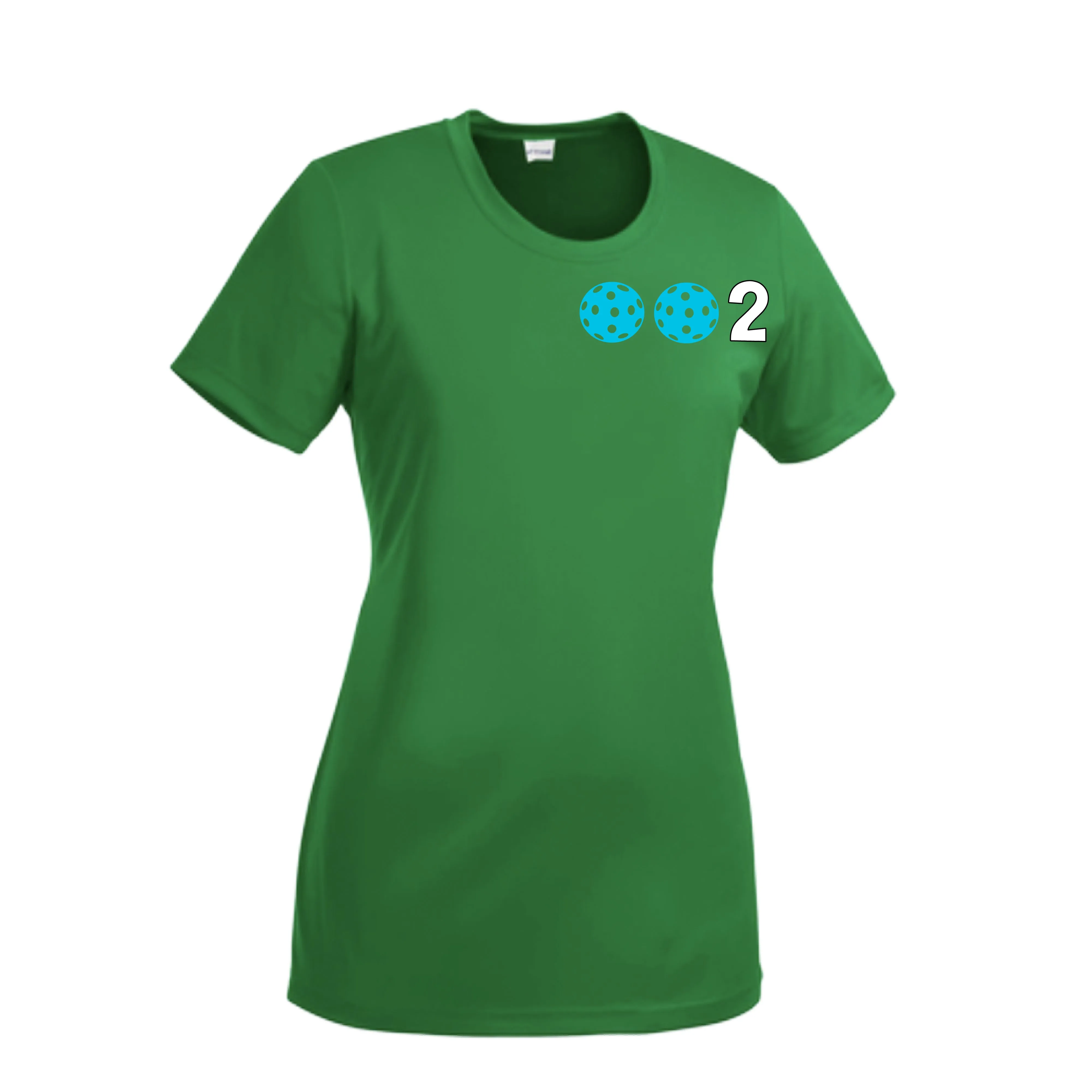002 With Pickleballs (Cyan Purple Rainbow) Customizable | Women’s Short Sleeve Crewneck Athletic Shirts | 100% Polyester