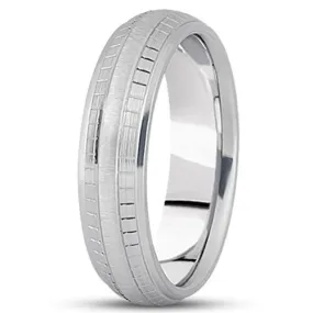 14K Gold Mens Fancy Wedding Band (6.5mm)