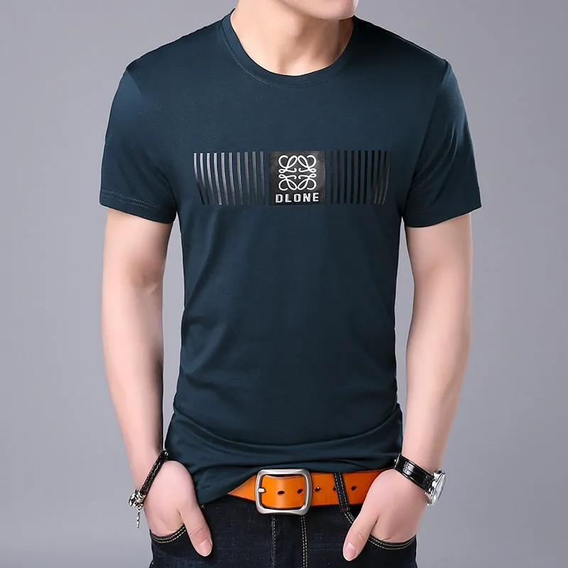 2019 New Fashion Brand T Shirt Mens O Neck Pattern Summer Street Wear Tops Trends Korean Print Short Sleeve Tshirts Men Clothes