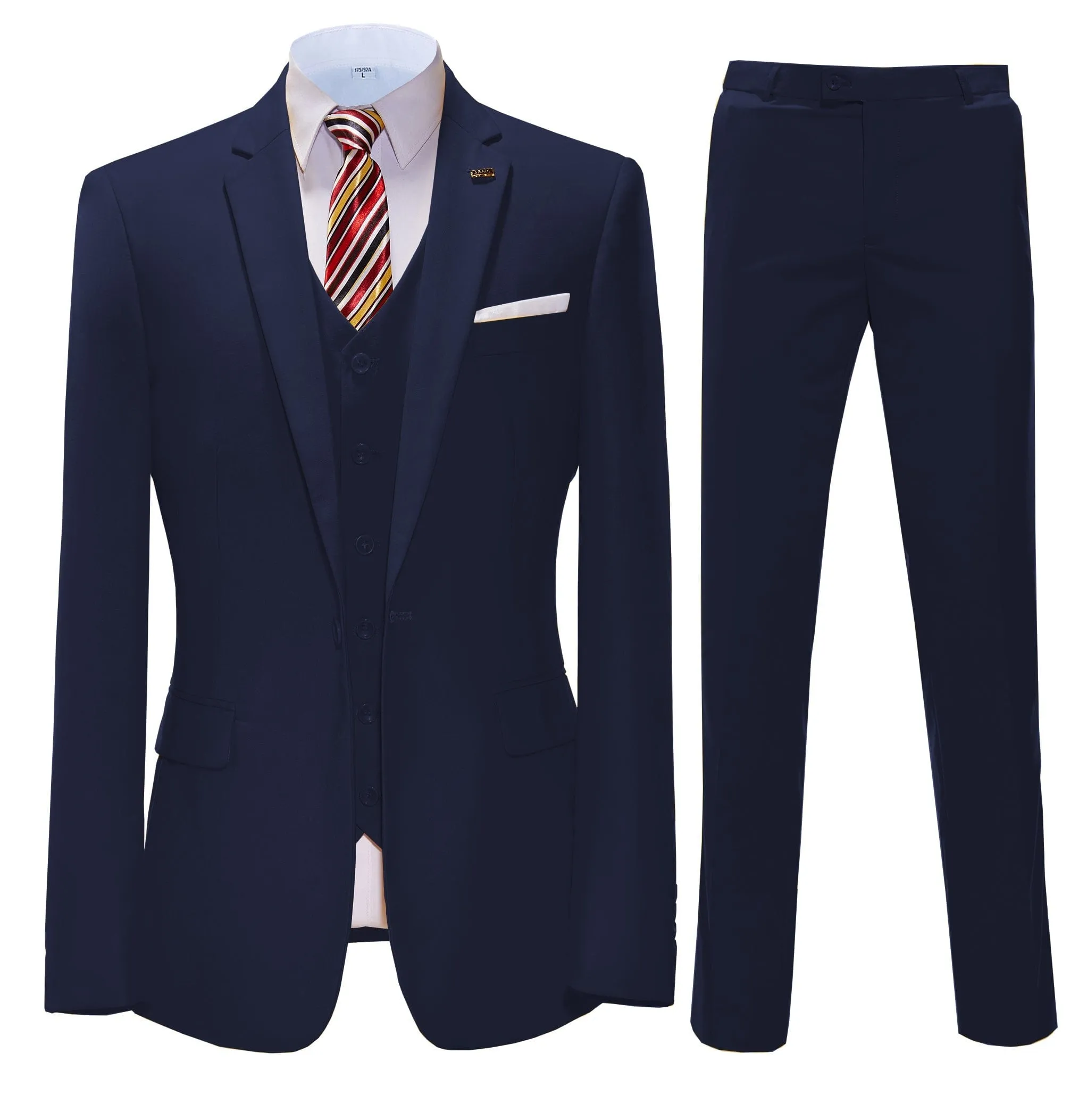 3 Pieces Mens Suit Flat Notch Lapel Business Tuxedos (Blazer vest Pants)