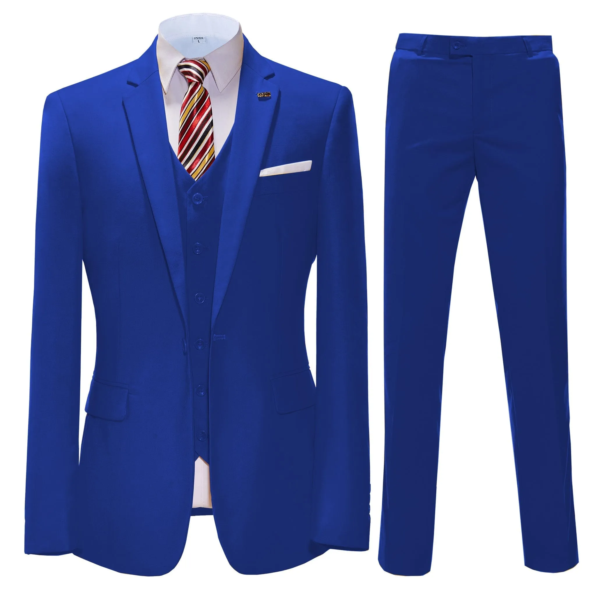3 Pieces Mens Suit Flat Notch Lapel Business Tuxedos (Blazer vest Pants)