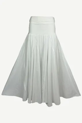 61 SKT White Soft Boho Cotton Convertible Casual Summer Convertible Skirt Dress