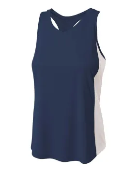A4 NW2009 Pacer Singlet with Racerback - Navy White
