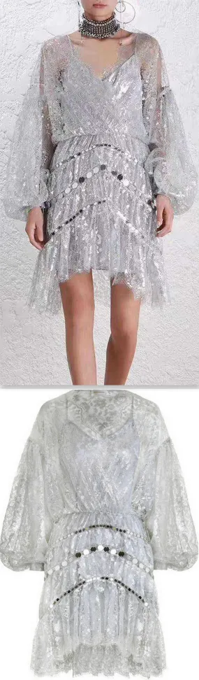 'Adorn' Crystal Lace Dress