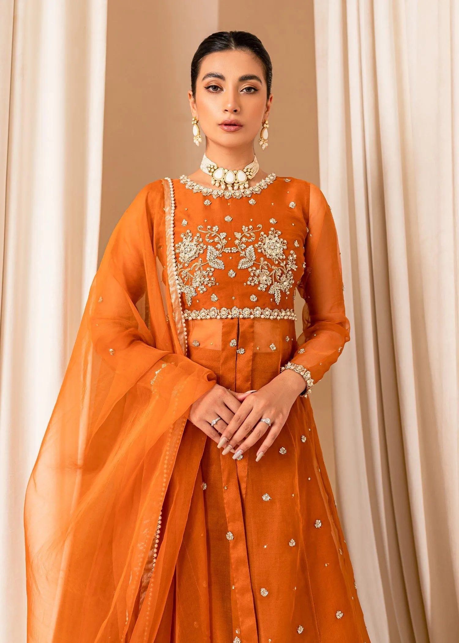 Allure by Ih - COCO - Organza - Burnt Orange - 3 Piece