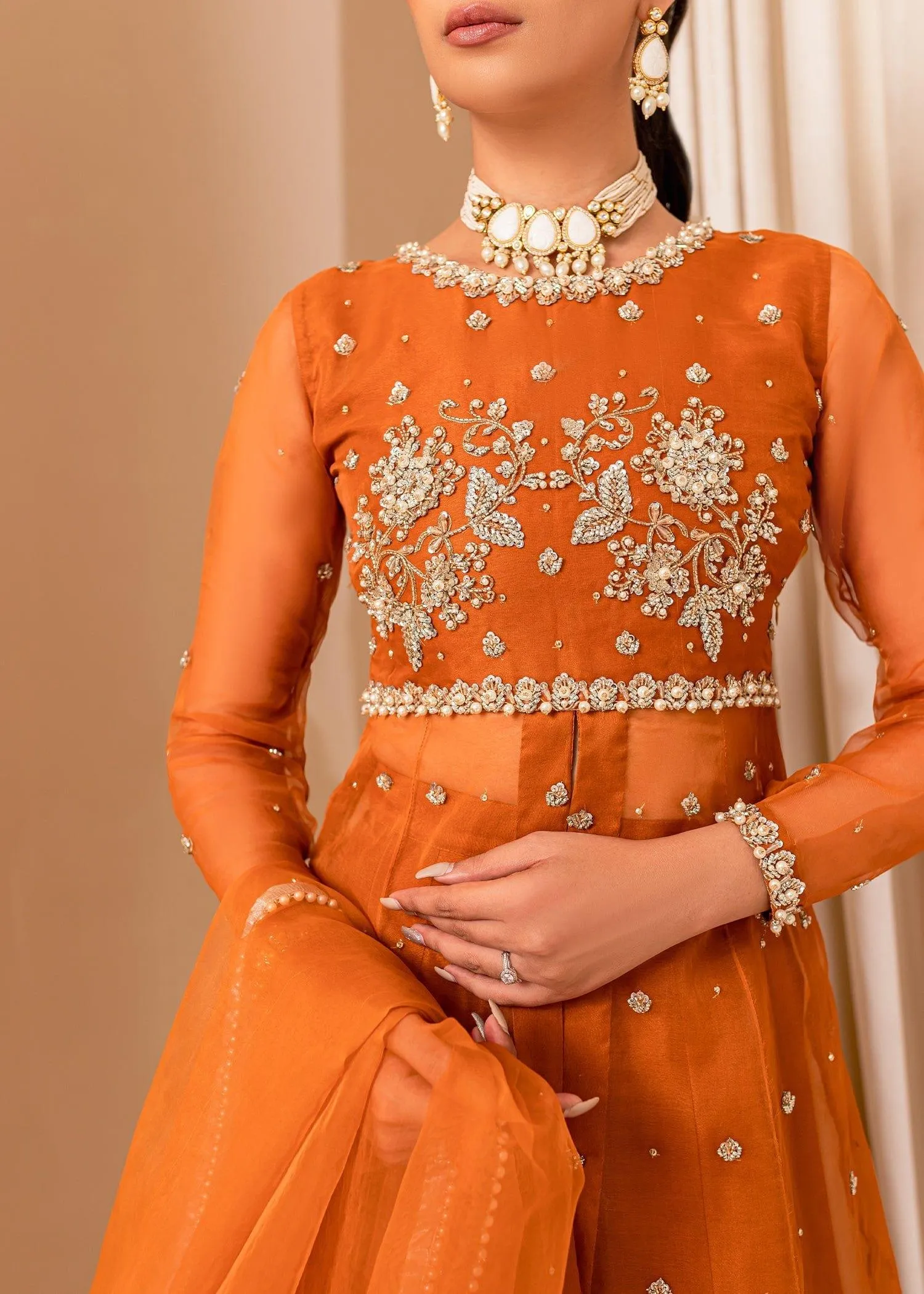Allure by Ih - COCO - Organza - Burnt Orange - 3 Piece