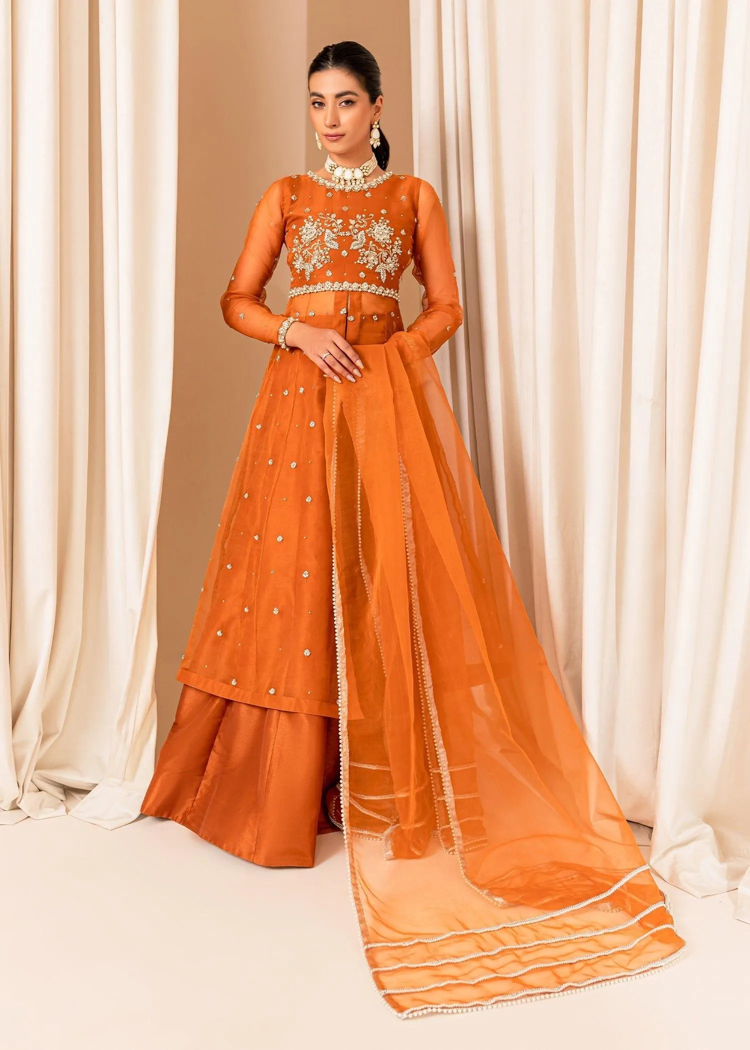 Allure by Ih - COCO - Organza - Burnt Orange - 3 Piece