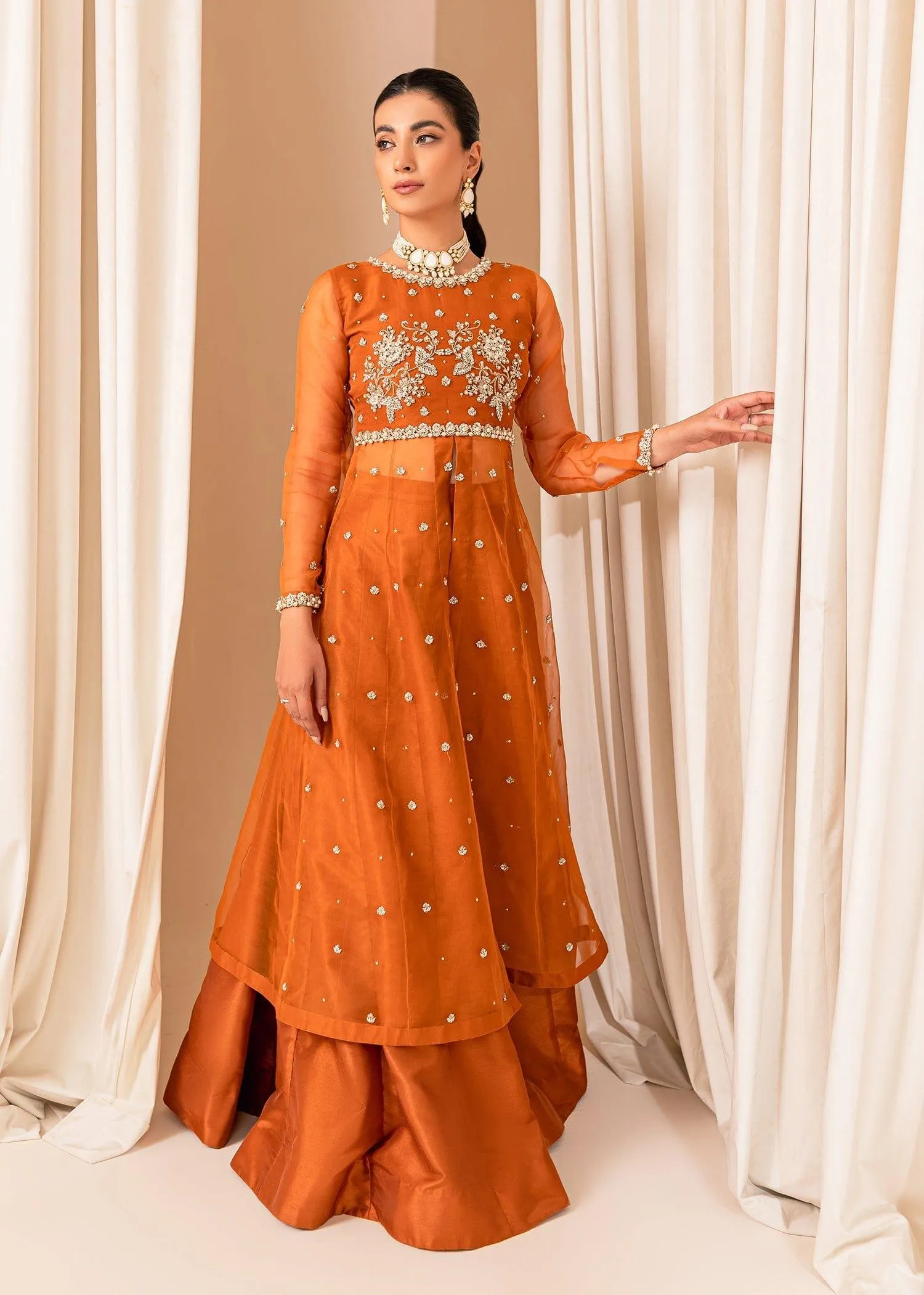 Allure by Ih - COCO - Organza - Burnt Orange - 3 Piece