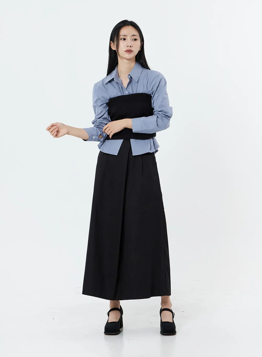 Banded Shirring Knit Tube Top 0S22
