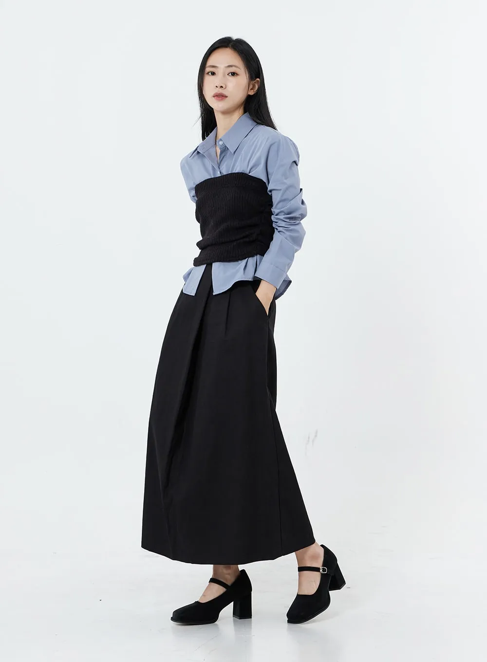 Banded Shirring Knit Tube Top 0S22