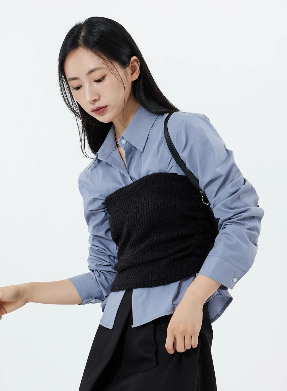Banded Shirring Knit Tube Top 0S22