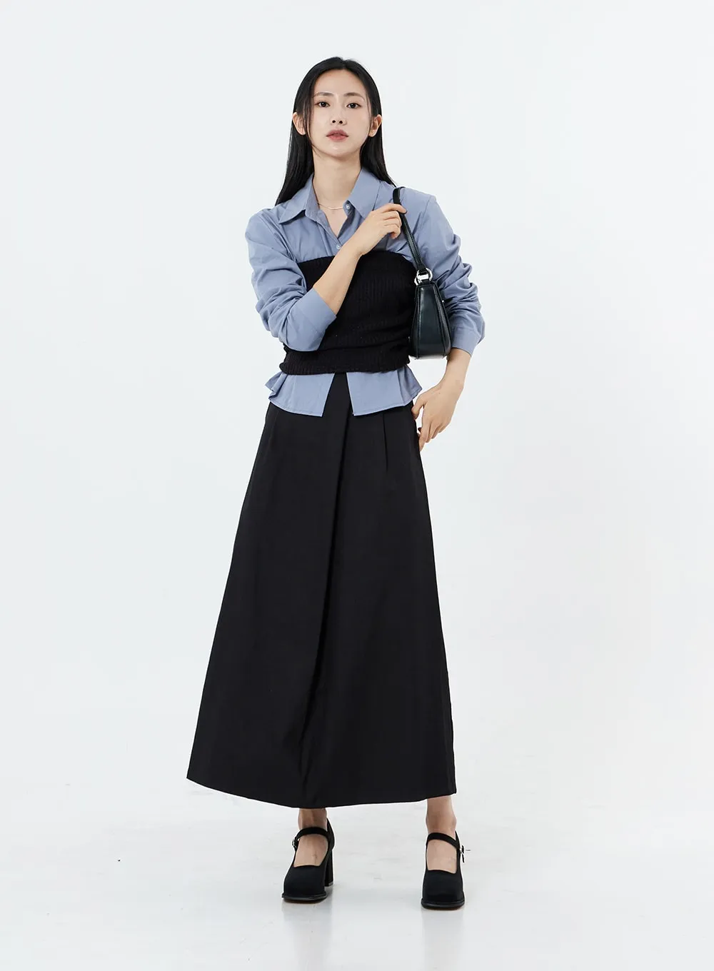 Banded Shirring Knit Tube Top 0S22