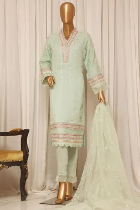 Bin Saeed Stitched 3 Piece Emb Chiffon Formal Collection'2023-ZEFC-2010-Pista