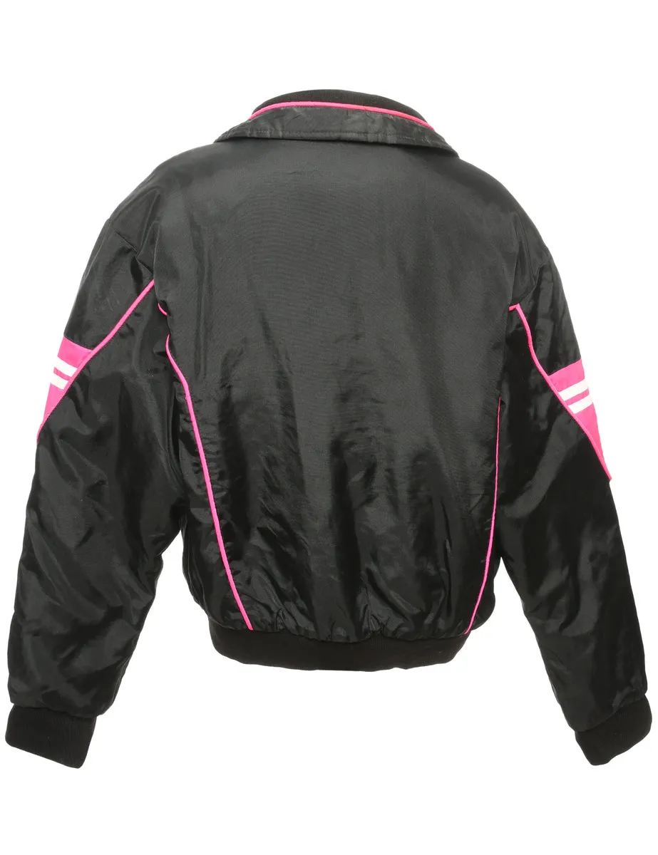 Black & Purple Contrast Ski Jacket - L