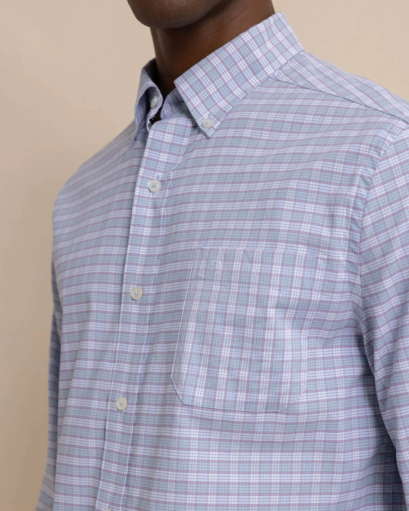 Coastal Passage Trailside Plaid Long Sleeve Sport Shirt