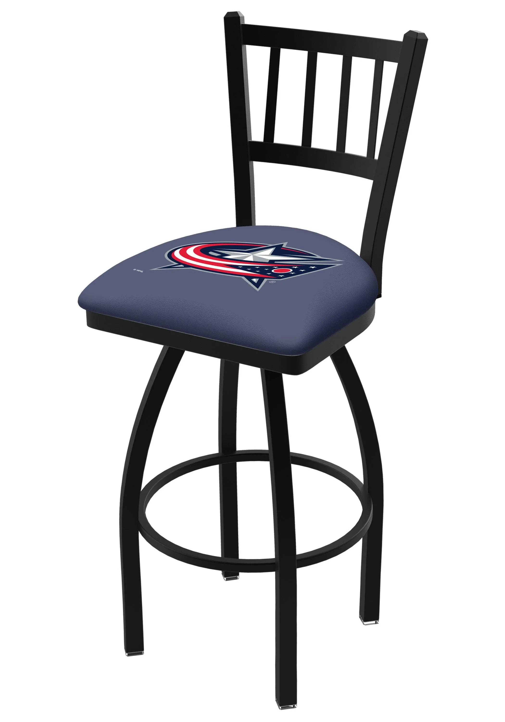 Columbus Blue Jackets HBS Navy "Jail" Back High Top Swivel Bar Stool Seat Chair