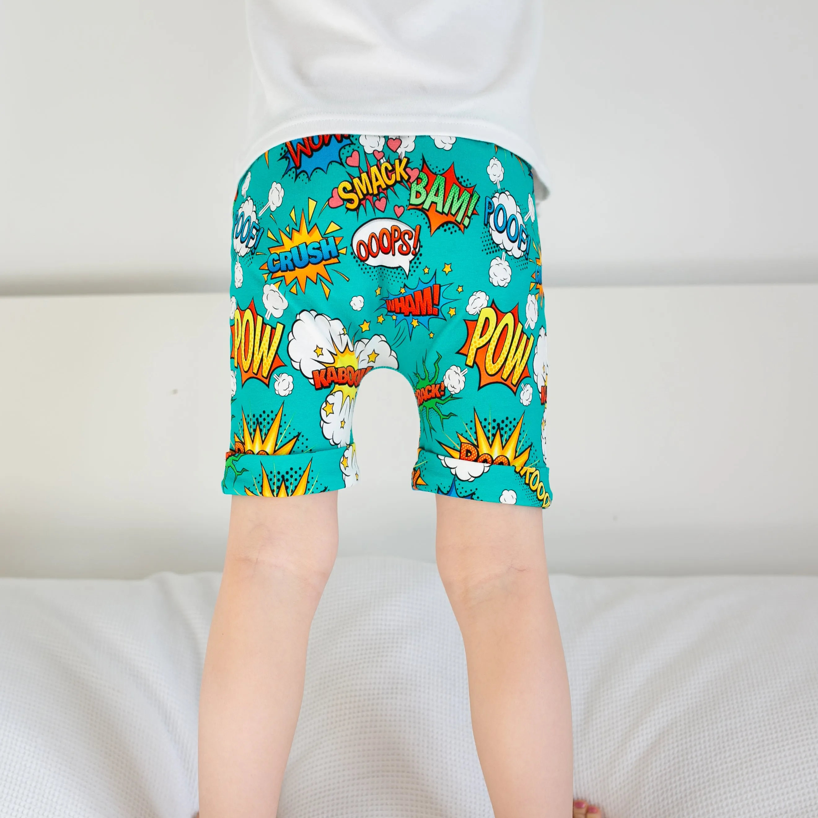 Comic book print shorts