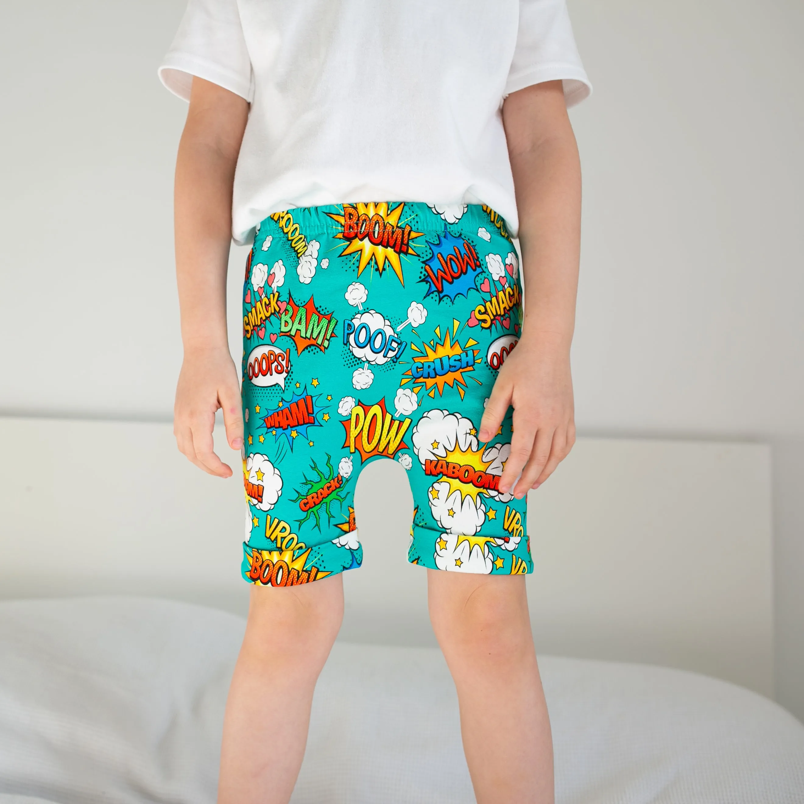 Comic book print shorts