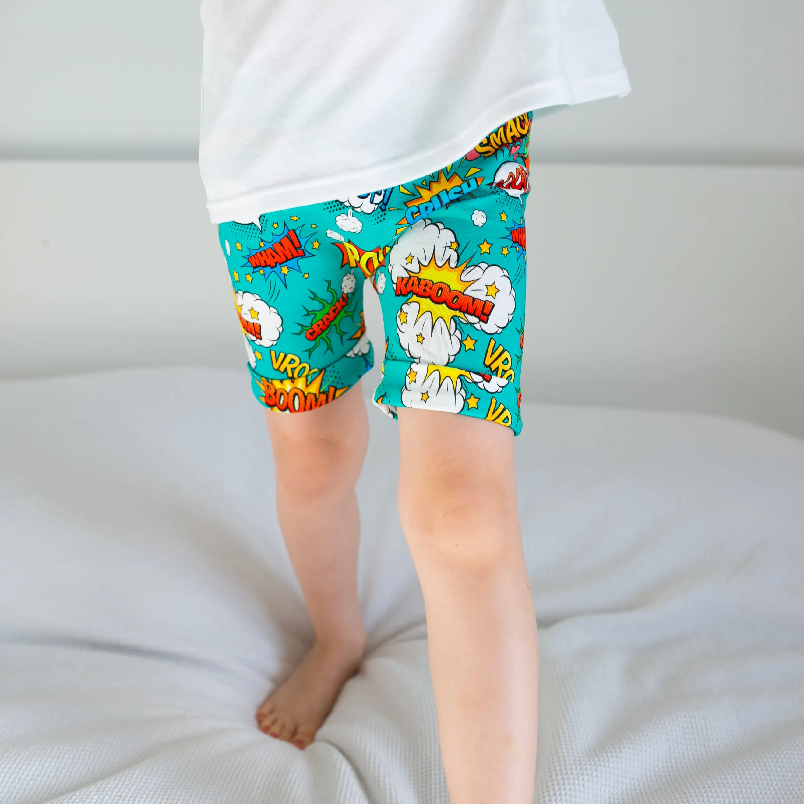 Comic book print shorts