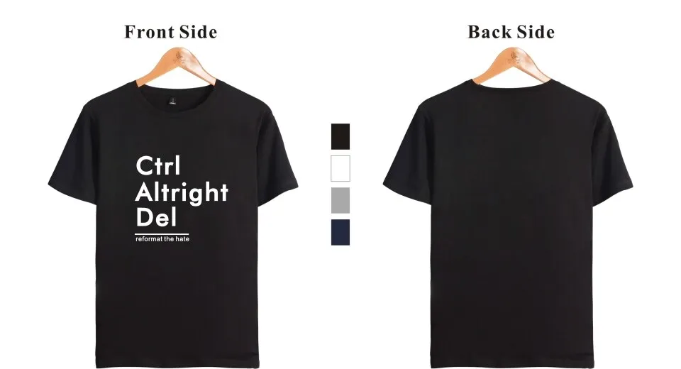 Ctrl Altright Del Short Sleeve Tee Shirt Men Cotton Tshirt Men Funny Fashion Black High Quality Couple short sleeves XXS-4XL