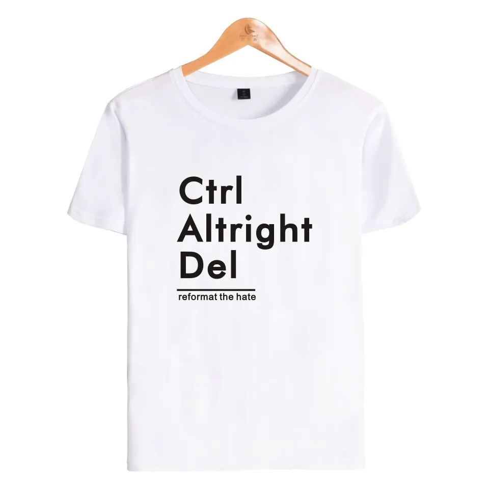 Ctrl Altright Del Short Sleeve Tee Shirt Men Cotton Tshirt Men Funny Fashion Black High Quality Couple short sleeves XXS-4XL