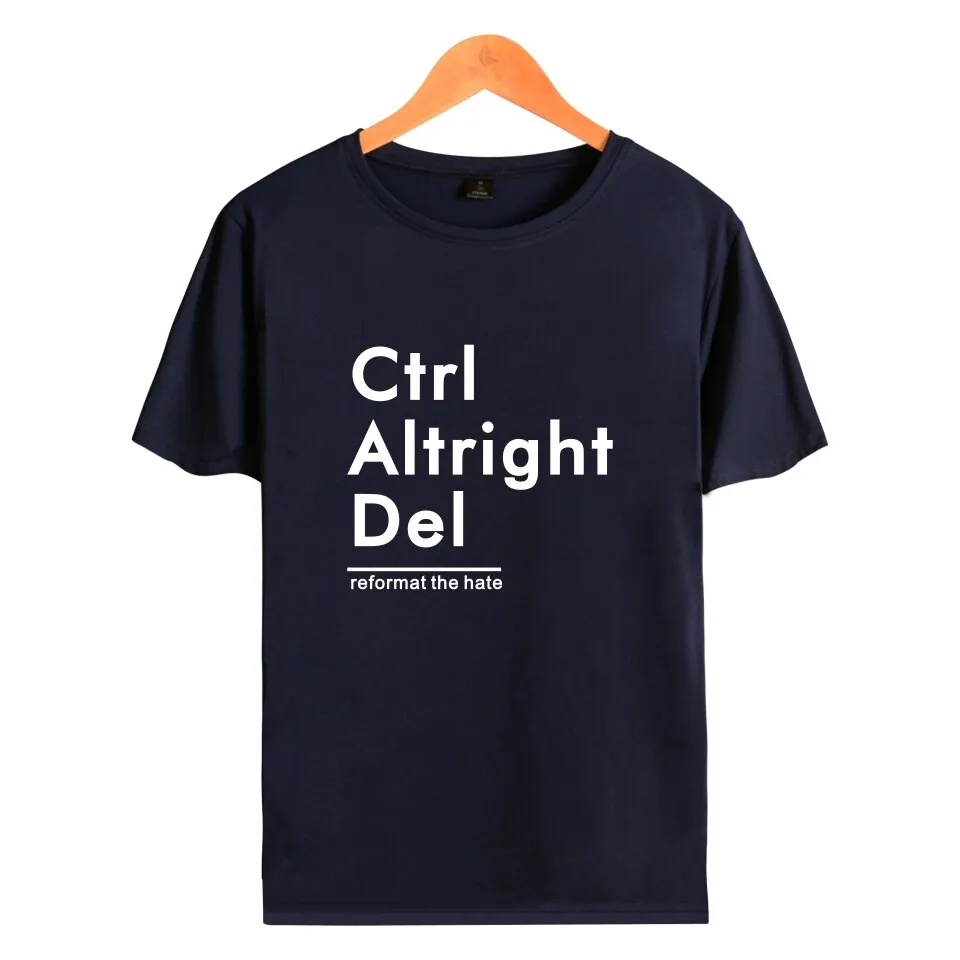 Ctrl Altright Del Short Sleeve Tee Shirt Men Cotton Tshirt Men Funny Fashion Black High Quality Couple short sleeves XXS-4XL
