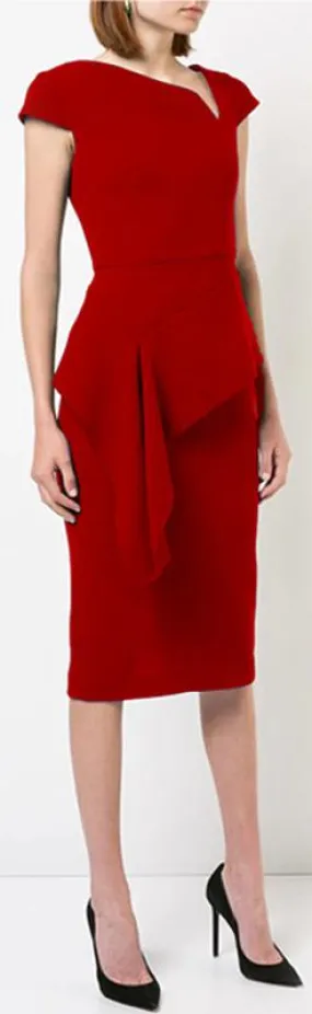 'Dandridge' Draped Ruffle Peplum Dress