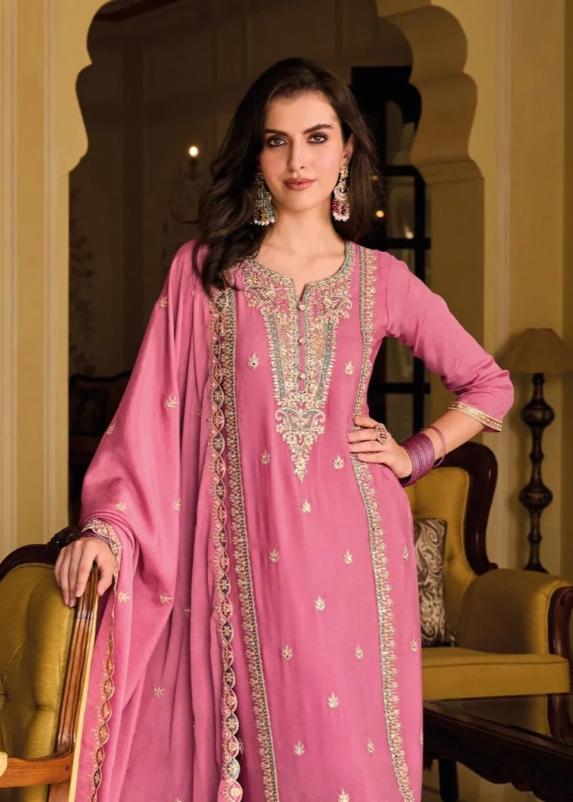 Designer Eba Ayat Heavy Chinon Embroidery Work Salwar Suits Design 1634
