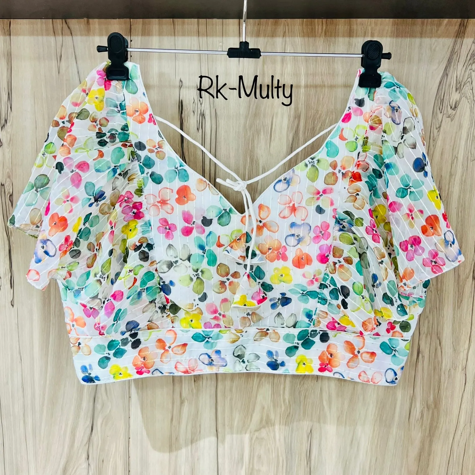 DIGITAL PRINT RUFFLE BLOUSE