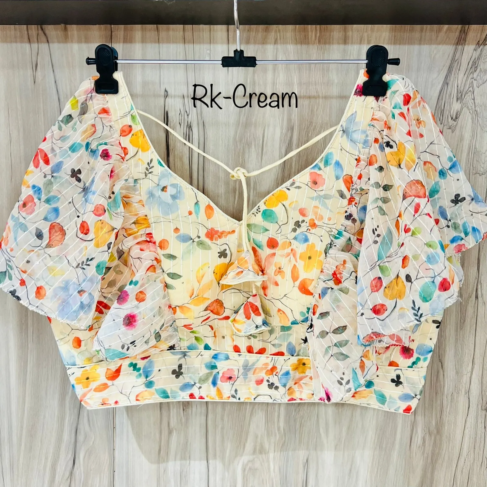 DIGITAL PRINT RUFFLE BLOUSE