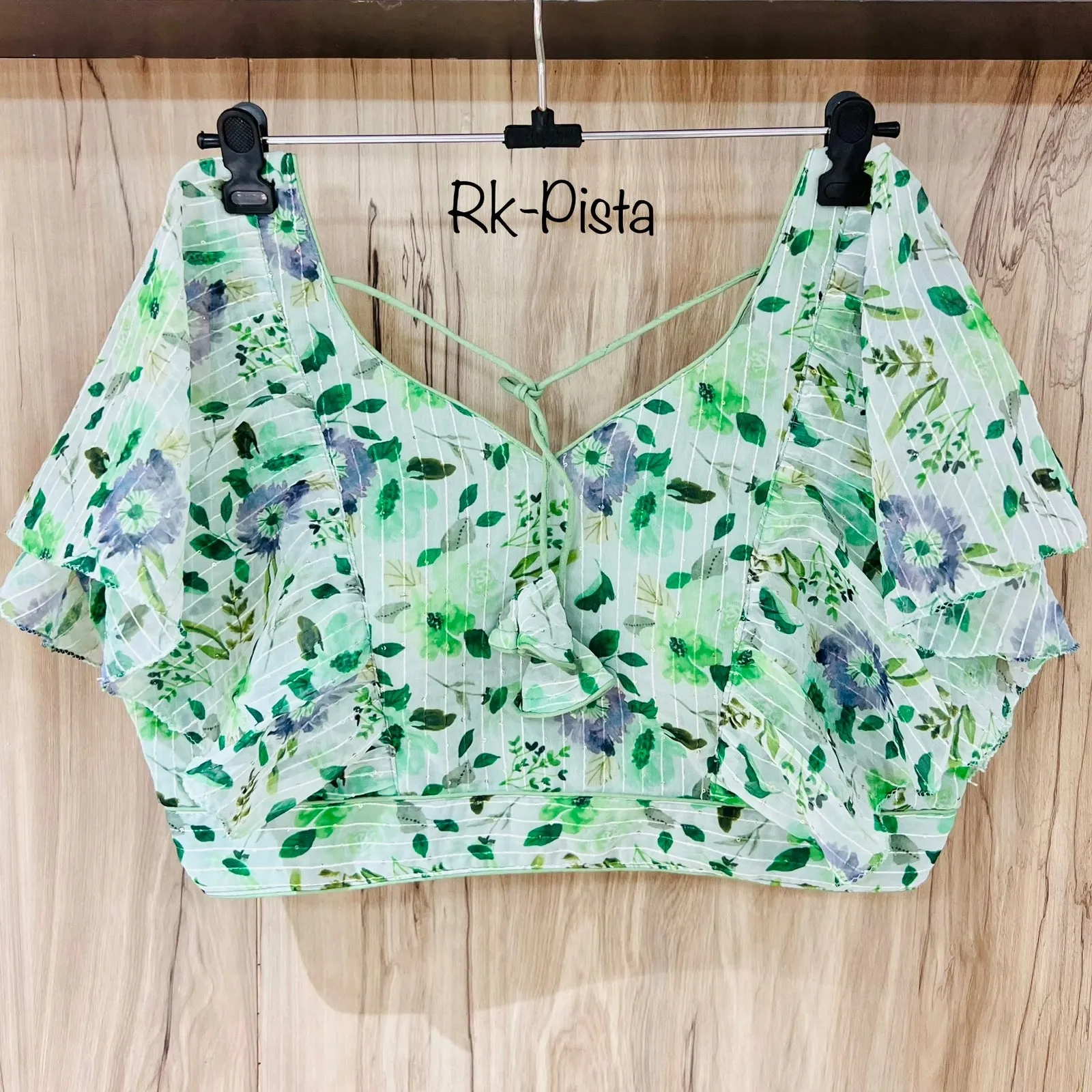 DIGITAL PRINT RUFFLE BLOUSE
