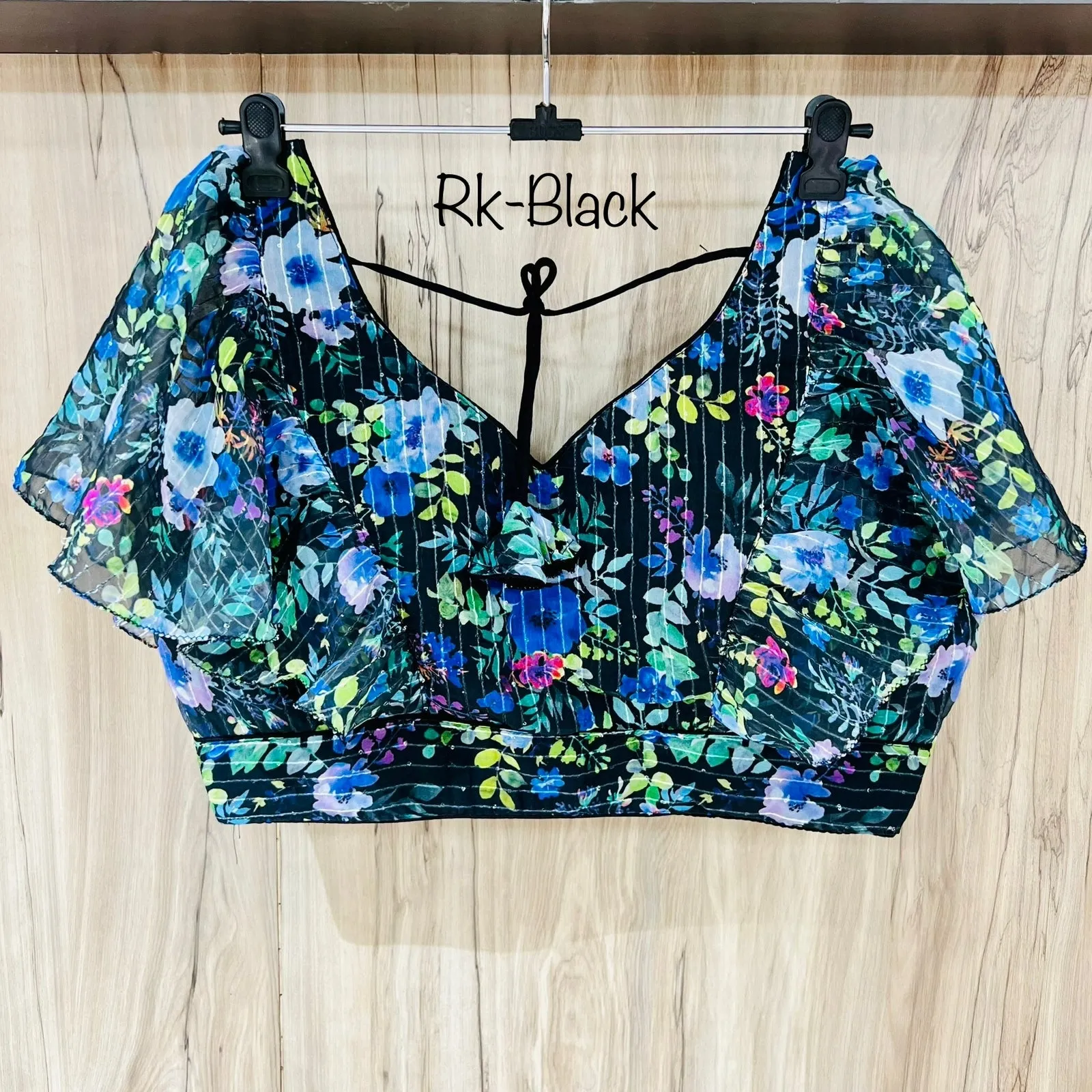 DIGITAL PRINT RUFFLE BLOUSE