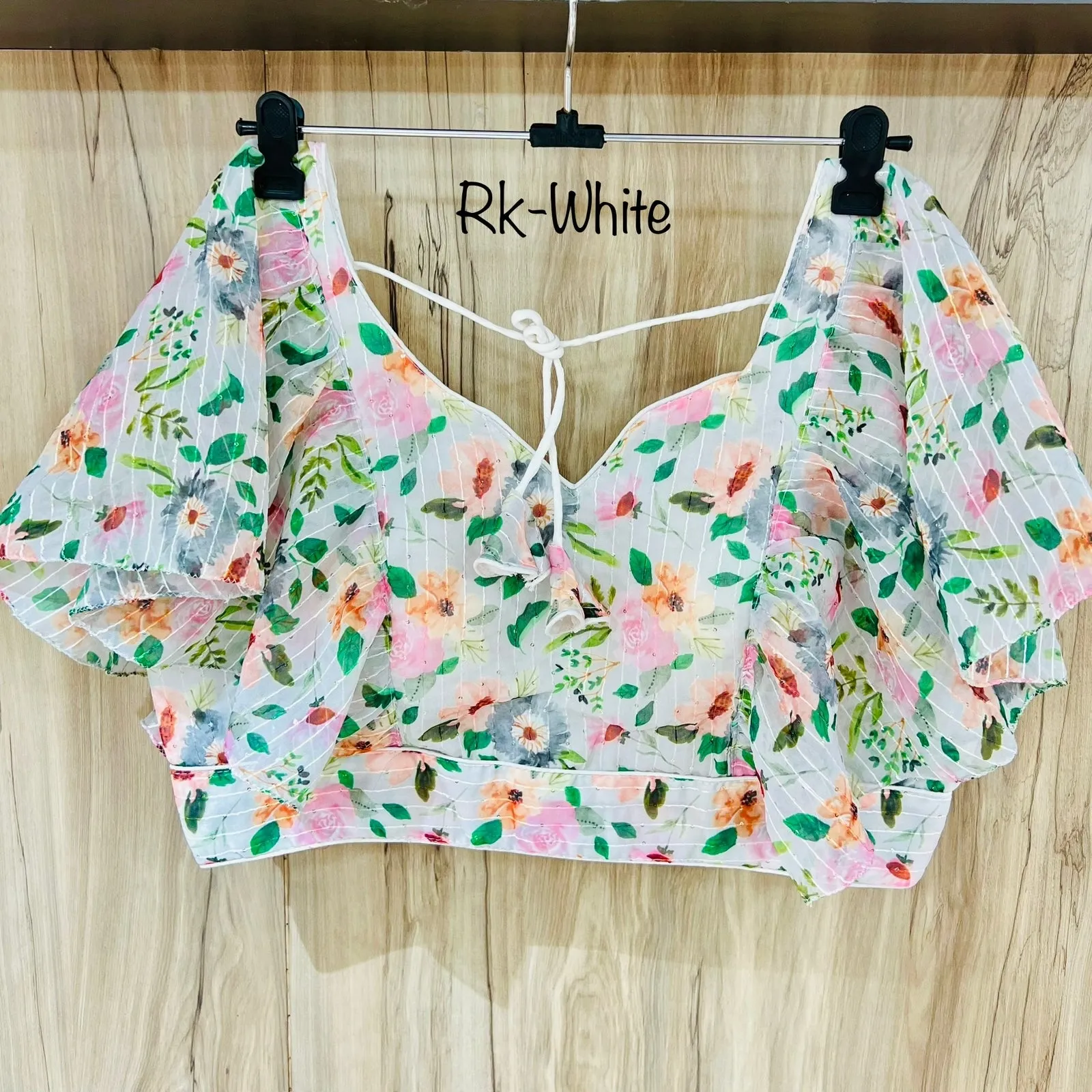 DIGITAL PRINT RUFFLE BLOUSE