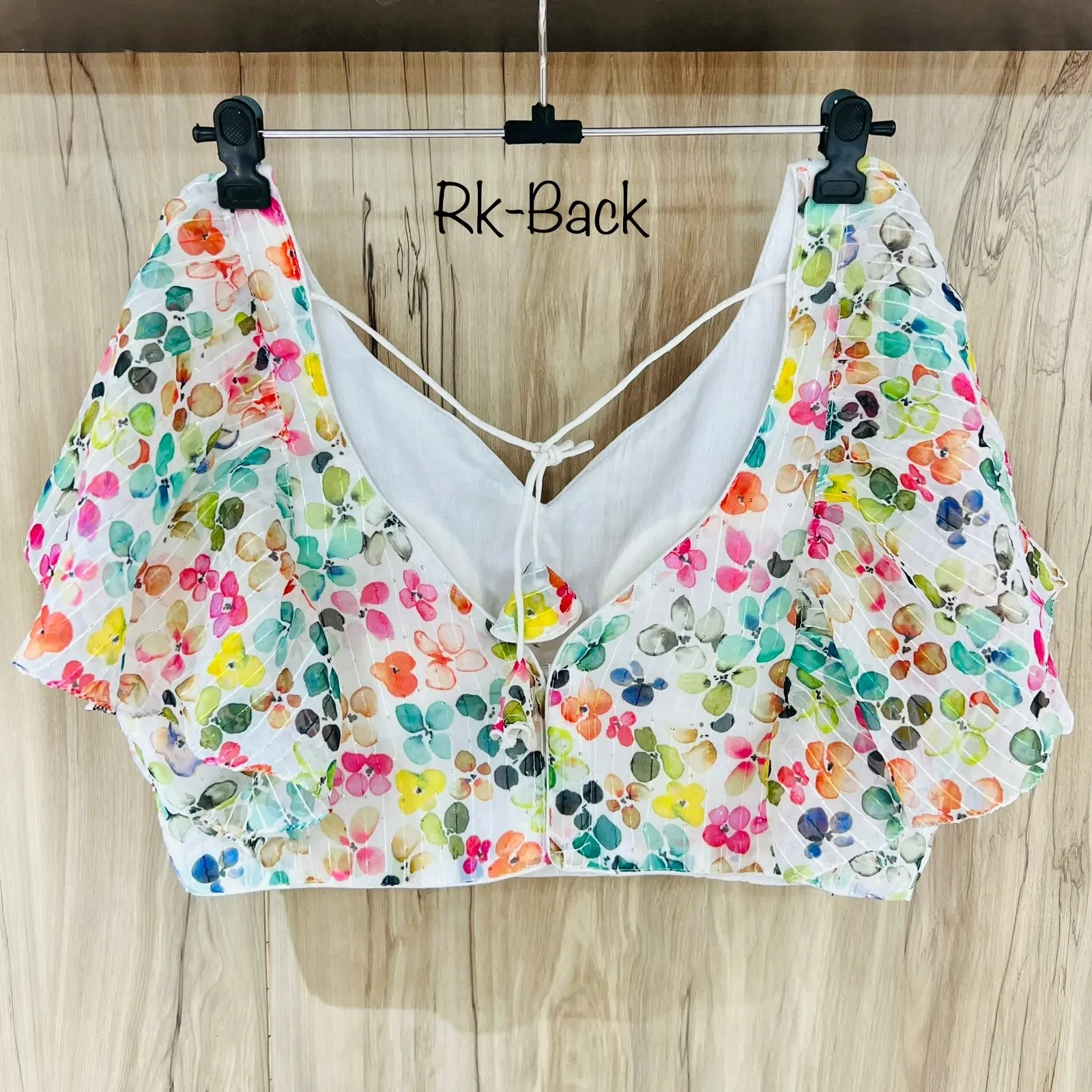 DIGITAL PRINT RUFFLE BLOUSE