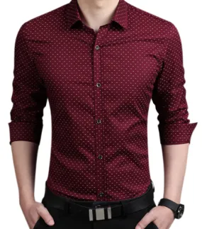 Fashion Men Slim Fit Long Sleeve Shirt