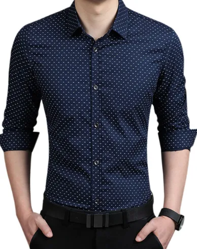 Fashion Men Slim Fit Long Sleeve Shirt