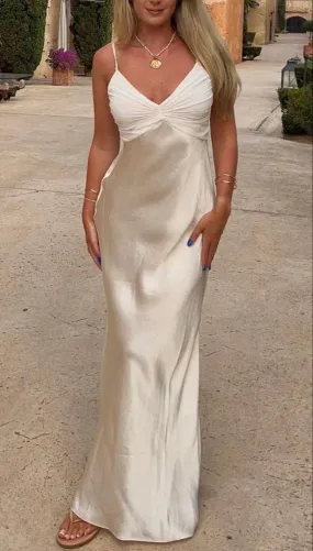 Formal Wear Dresses Spaghetti Straps Satin Long Party Dress Weding Guest Dress Prom Dresses Shops Formal Women's Dresses