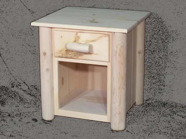 Frontier 1 Drawer Open Bottom Cedar Log Night Stand