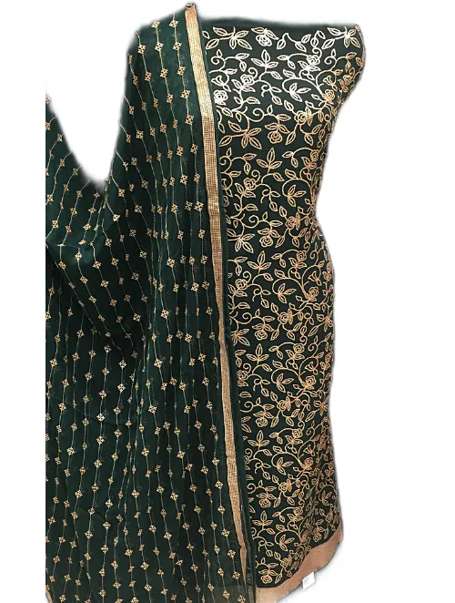 Georgette Unstitched Suit with Sequins Work and Chiffon Dupatta