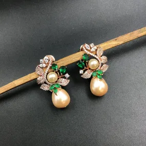 Green Zircon/AD Earring 16005-3152