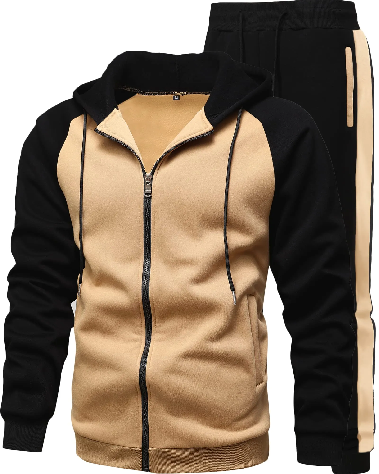 GXAMOY Men's 2 Pieces Tracksuits Running Sports Suits Drawstring Waistband Sweatsuit