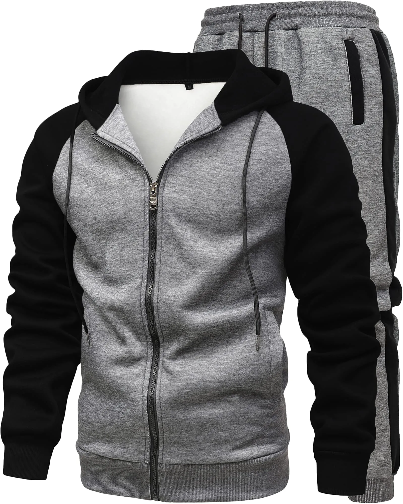 GXAMOY Men's 2 Pieces Tracksuits Running Sports Suits Drawstring Waistband Sweatsuit