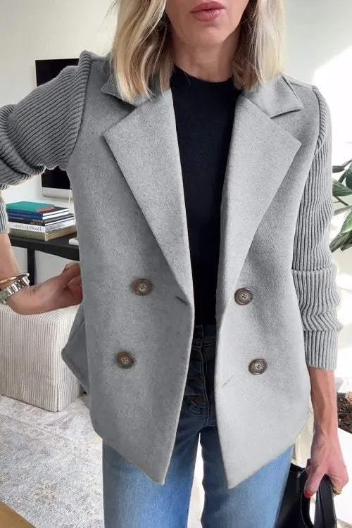Harper | Patchwork Sleeve Casual Coat