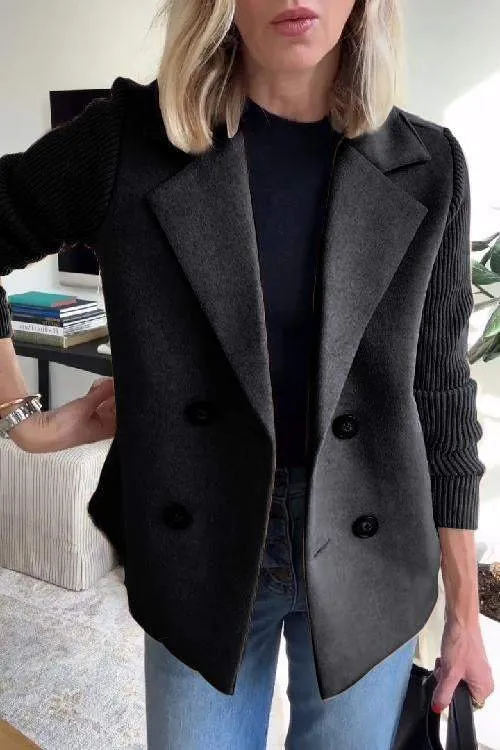 Harper | Patchwork Sleeve Casual Coat