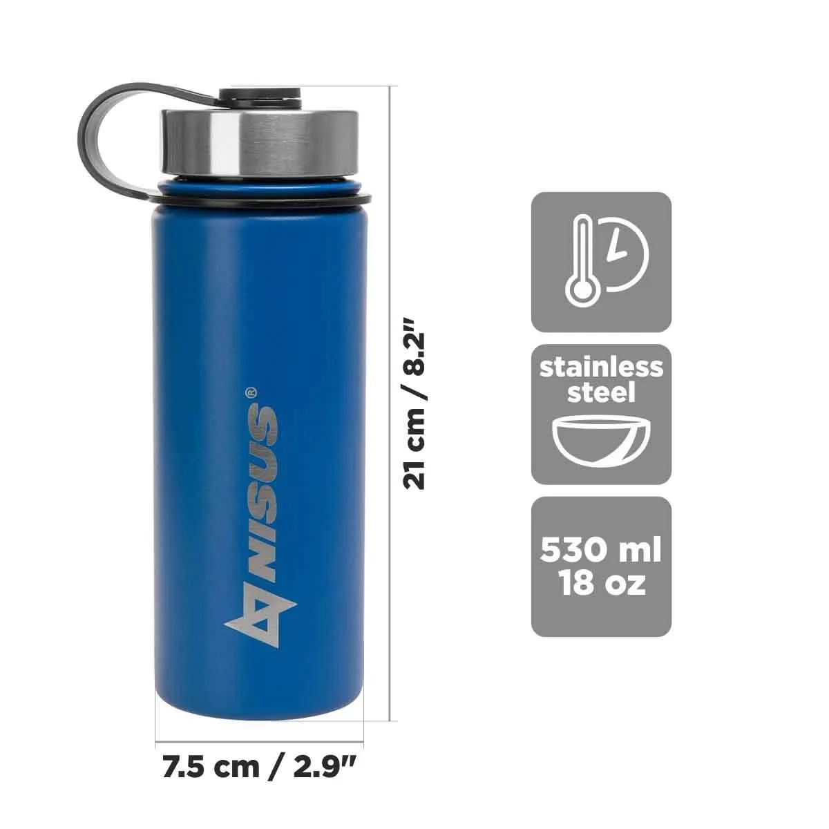 Insulated Sports Water Bottle | 18 oz | Stainless Steel | 3 Lid Types | CLEARANCE