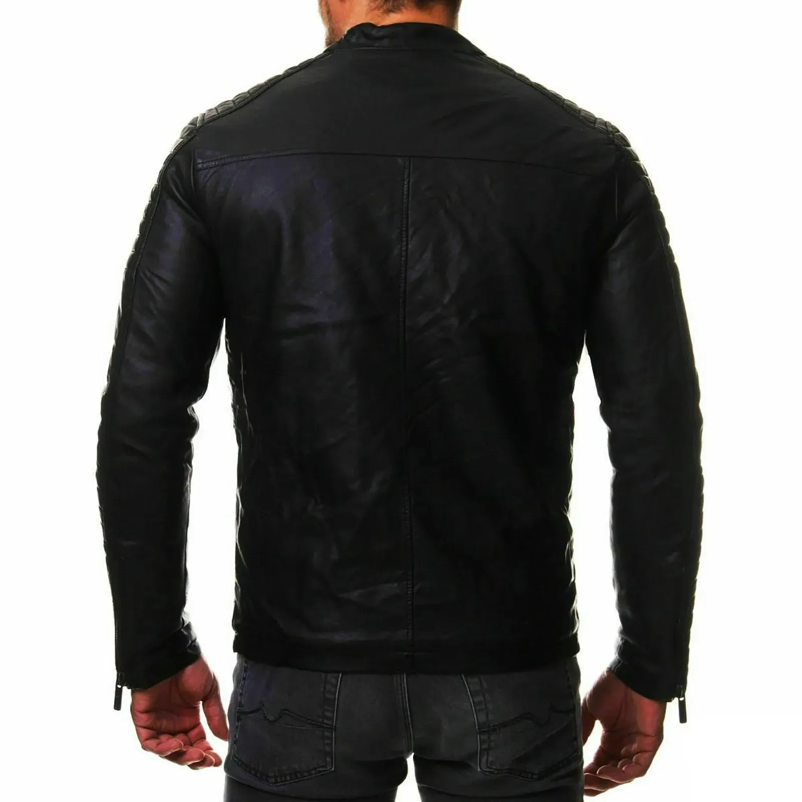 Jackets For Men Casual Work Fashion Men'S Motorcycle Riding Leather Jacket Windproof Rainproof