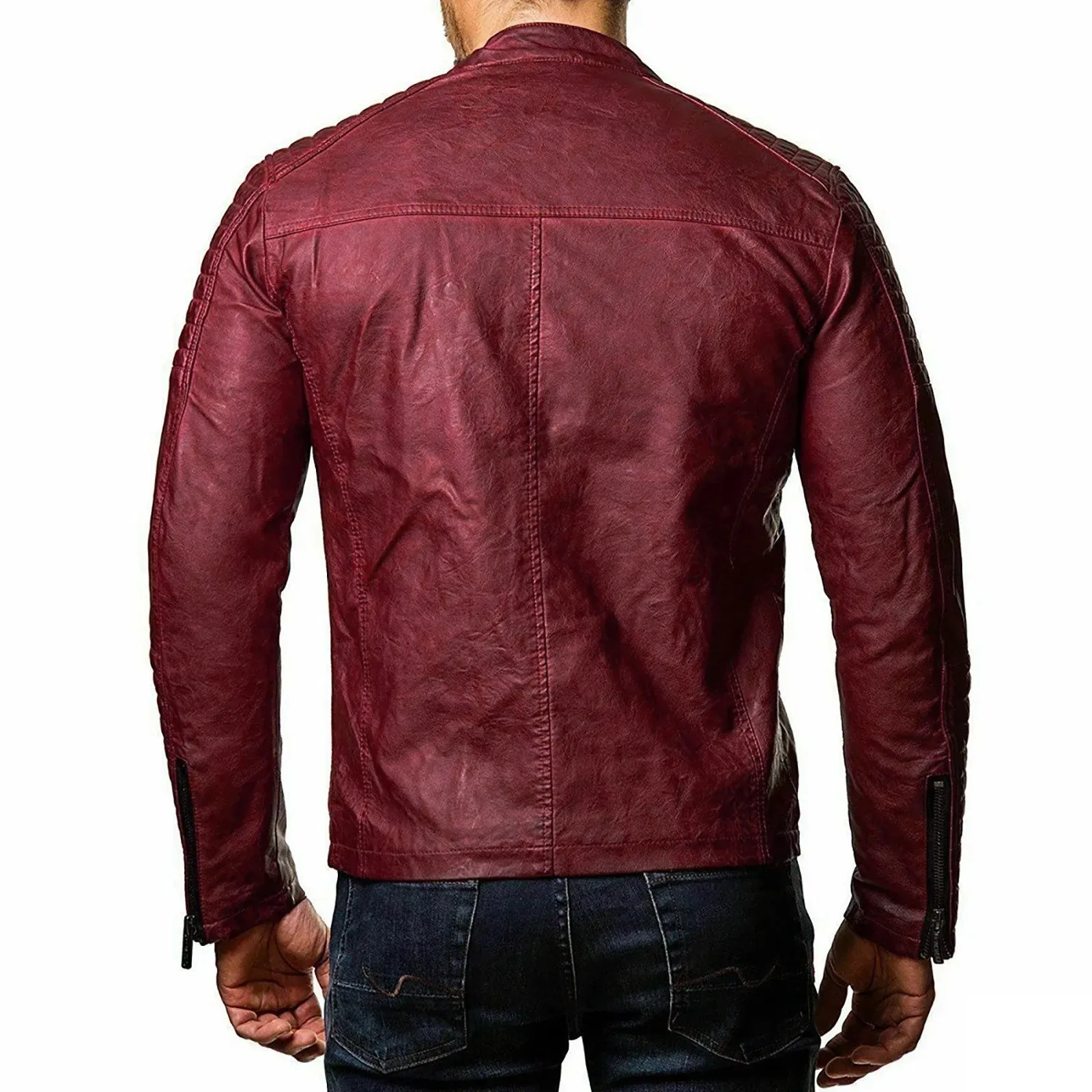Jackets For Men Casual Work Fashion Men'S Motorcycle Riding Leather Jacket Windproof Rainproof