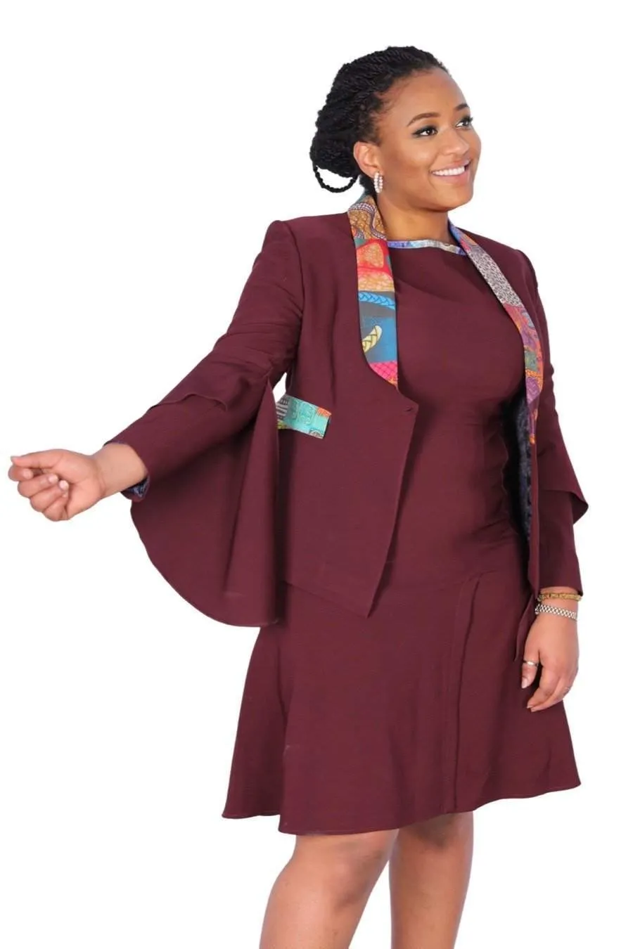Maroon Ladies Jacket African