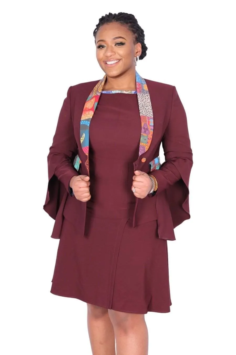 Maroon Ladies Jacket African