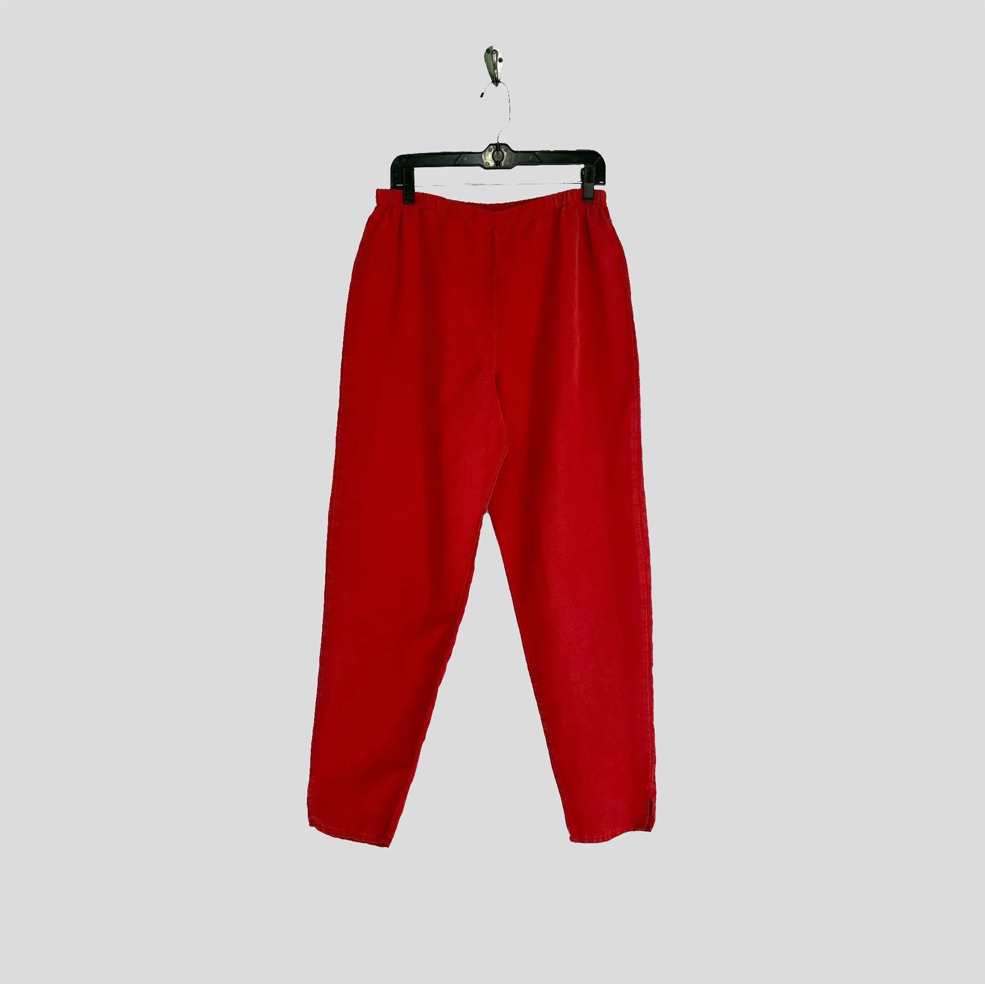 Pencil Pants in Red Ottoman Silk